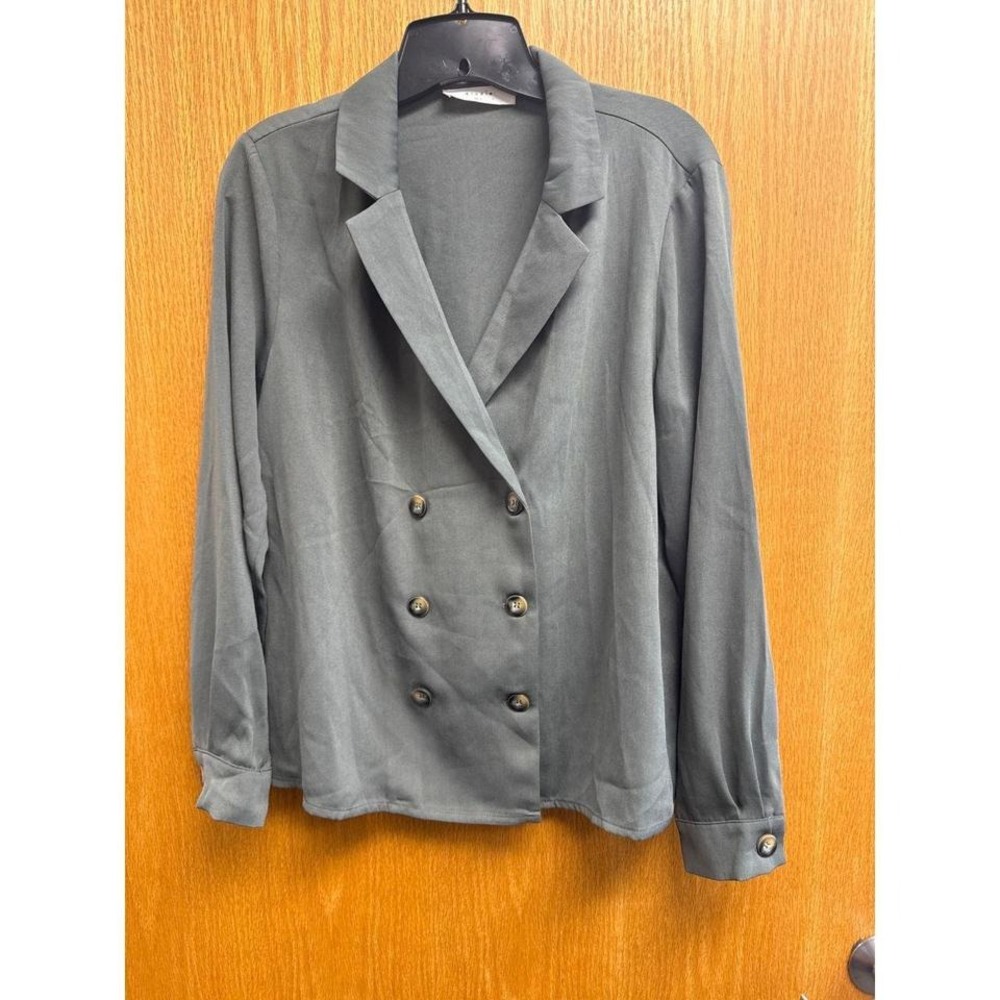 Elodie Women's Double-Breasted Blazer Jacket M Polyester Gray